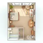 It's an single room and any small family can accommodate.