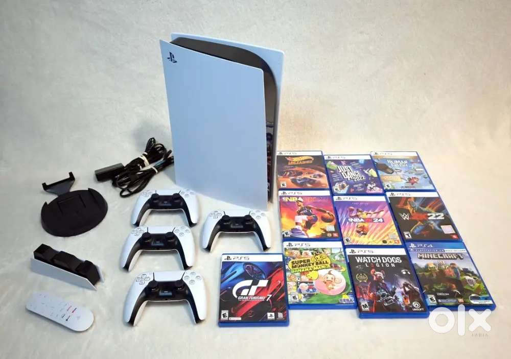 Sony PlayStation 5 Console PS5 Bundle Disc Edition w Controllers Games