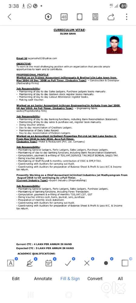 Seeking for part time Accounts job