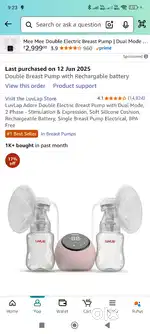 LuvLap Adore Double Electric Breast Pump with Dual Mode