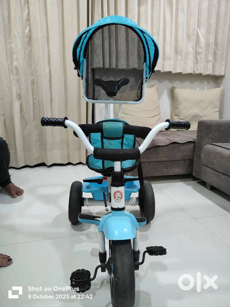 ToyZoy Kids Tricycle with Safety Harness, Parental Control & Canopy