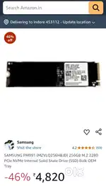 256gb Samsung nvme  gen 3.1 SSD  model no PM991