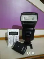 Godox Flash With Fast Charger And 4 New Batteries