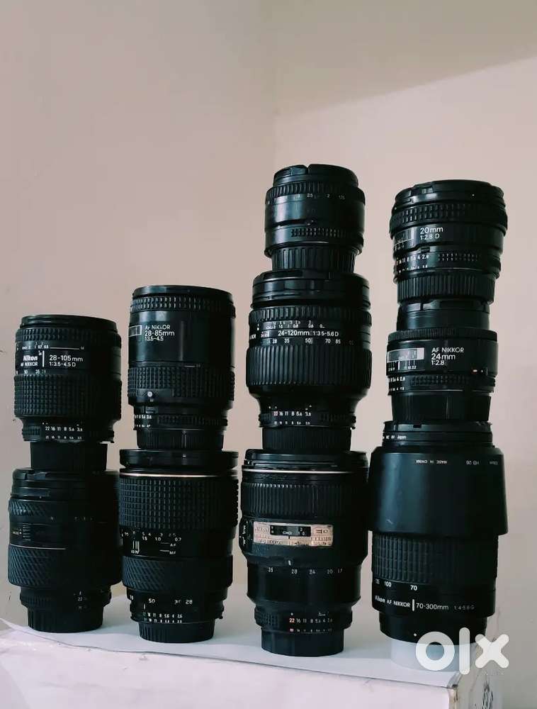 NIKON LENSES 24-85 f2.8Macro,TOKINA 28-70 f2.8, Nikon 24 f2.8, 50 f1.8