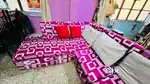 L shape sofa with center table