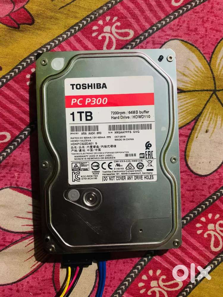 Toshiba 1tb hard disk & CP plus monitor