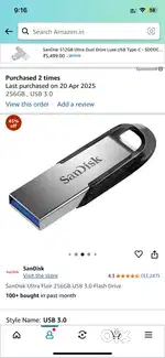 Pen drive (Sandisk - 256 Gb)