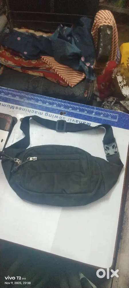 Men's black waist bag