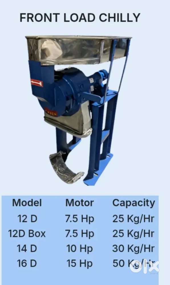 Double stage front load pulverizer Chilly masala machine