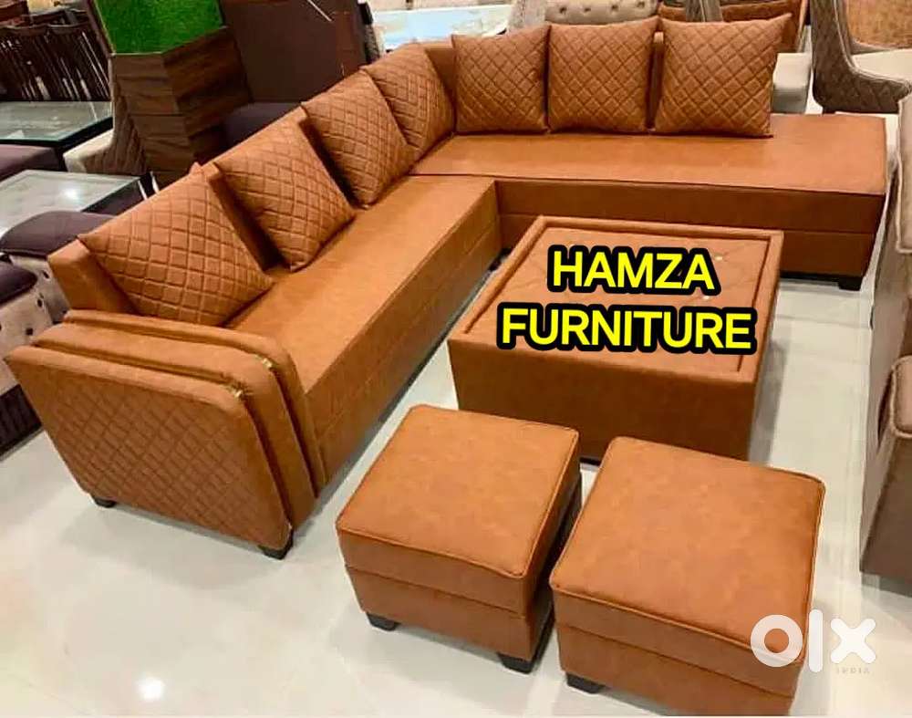 HAMZA FURNITURE NEW DESIGNER PLYWOOD L Shape Corner Sofa Set
