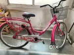 Pink color girls cycle