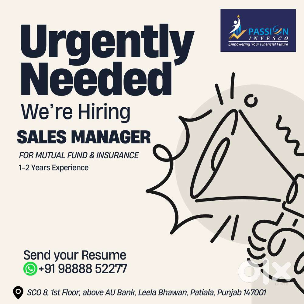 Sales Manager (Mutual Fund & Insurance)