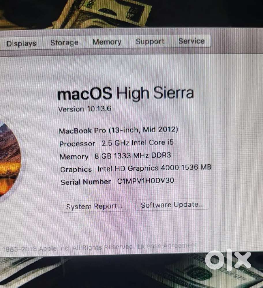 Apple MacBook Pro lntel core i5 8th gen- (8GB/512GB) SSD /MAC 1.37 kg