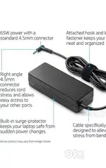 HP 65W AC Laptops Charger Adapter 4.5mm for HP Pavilion Black