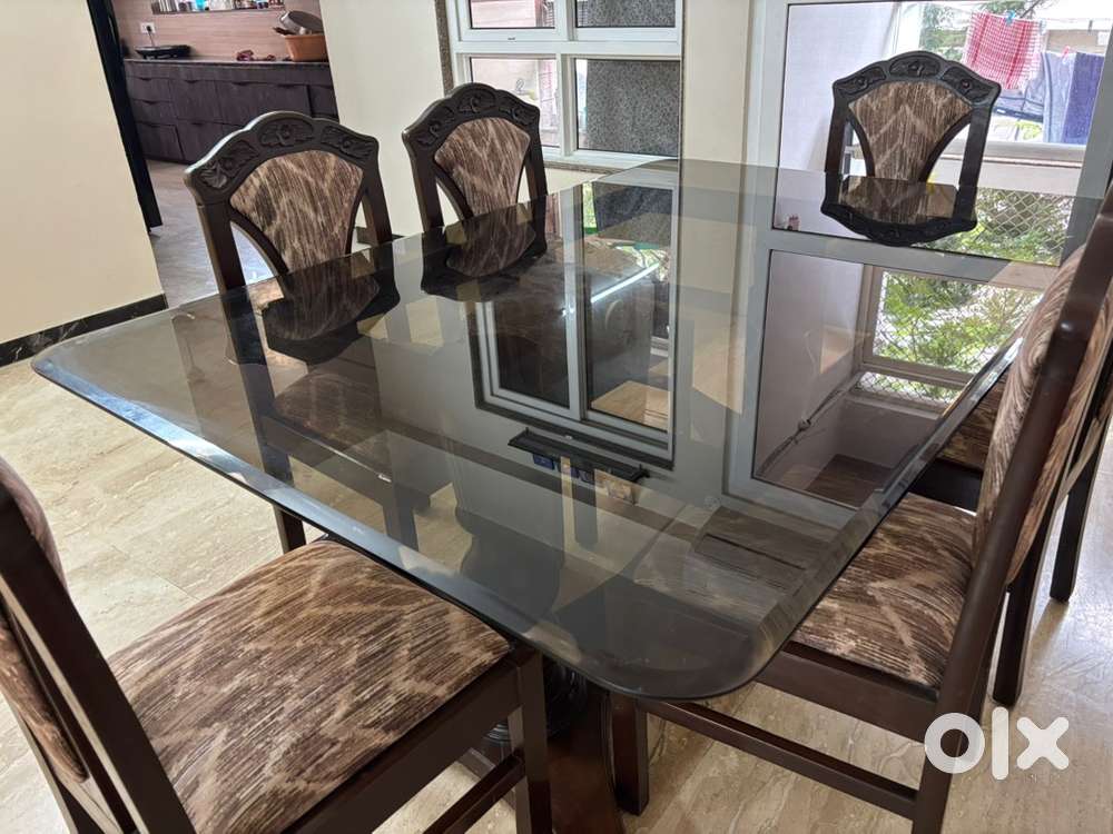 6 seater premium teak wood dining table and centre table - teak wood