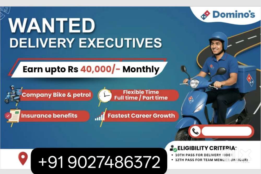 Dominos Seema Dental Rishikesh Hiring Delivery boys