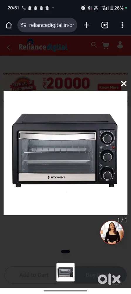 OTG oven, Toaster, Griller