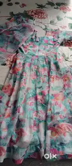 Long Frock suit. Combination of 2 Colour sky blue and pink