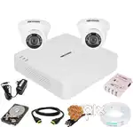 HIKVISION 4 Channel DVR 1080p with 2 Cameras Mic, 500GB HDD