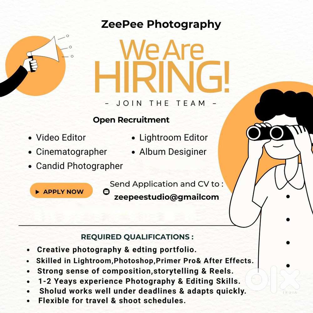We are hiring album designer & video editor full time job