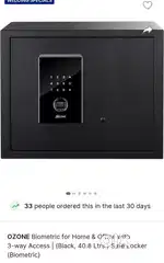 OZONE Safilo Bio-X, 40.8 Ltr, Fingerprint and Password Black