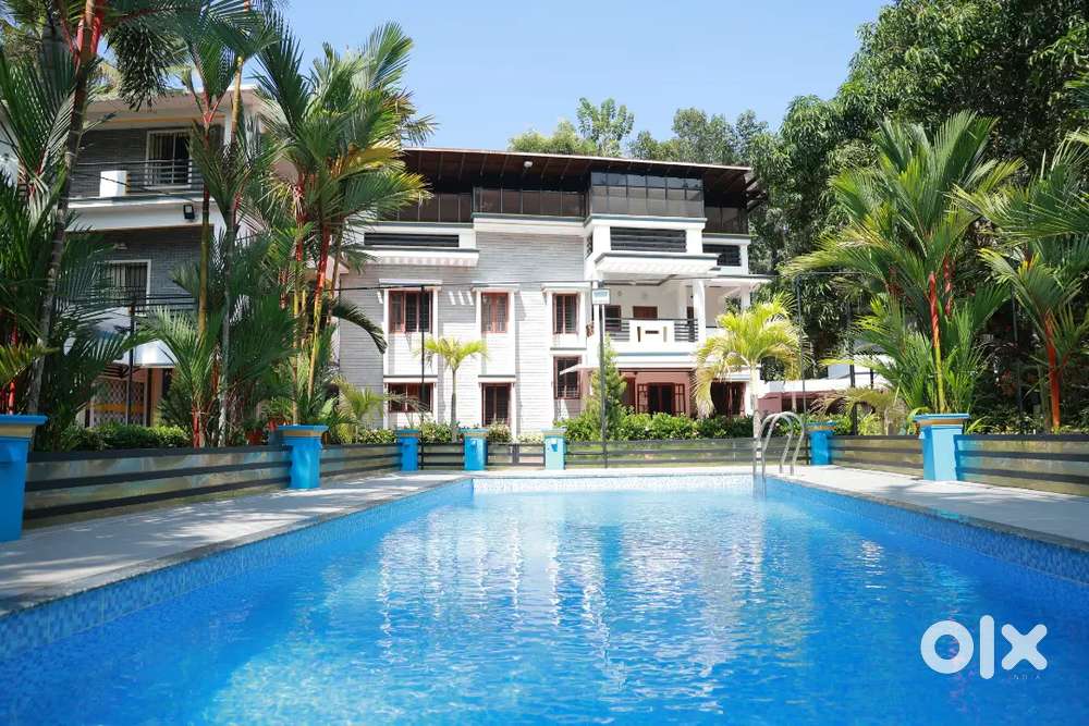 Well maintained resort with swimming pool,  beautiful garden