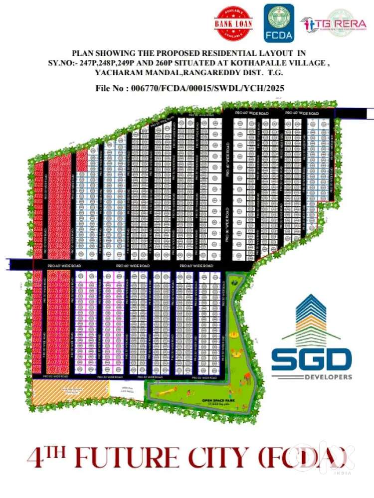 Only 9000/- per sq yrd near yacharam HMDA BANK LOAN AVAILABLE