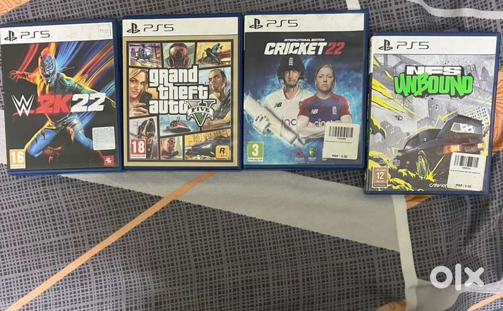 2k22, GTA 5, cricket 22, nfs rebound ps5