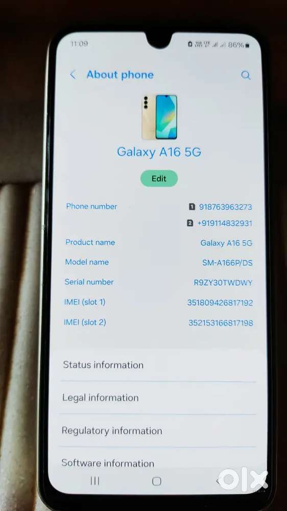 Samsung a16 5G 6Gb ram 128gb memory bill box charger no dent full New