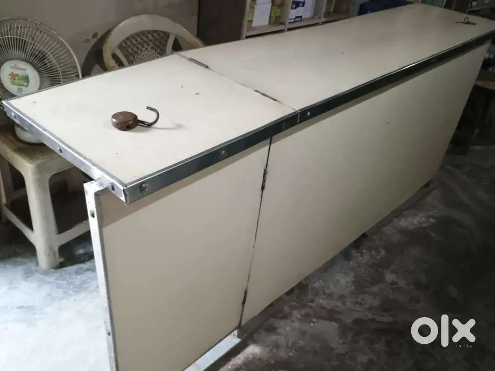 Counter and wooden rack