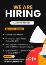 Specialist Welder (TIG, ARC & SAW)