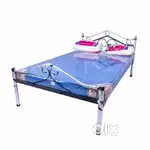 Used queen size steel cot and spring mattress