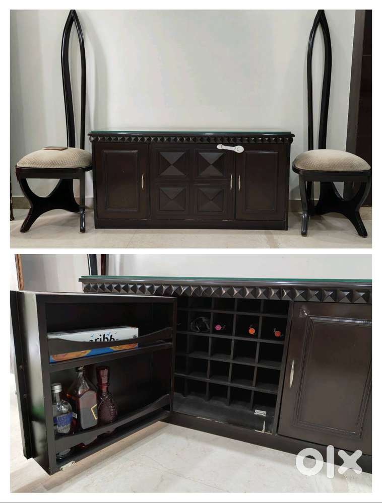 cabinet, chest, bar, chairs