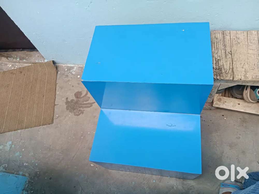 “Blue Wooden Side Table / Display Counter Box in Good Condition”