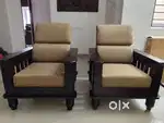 2 Nos. Single Seater Wooden Sofa with Cushion - Unused