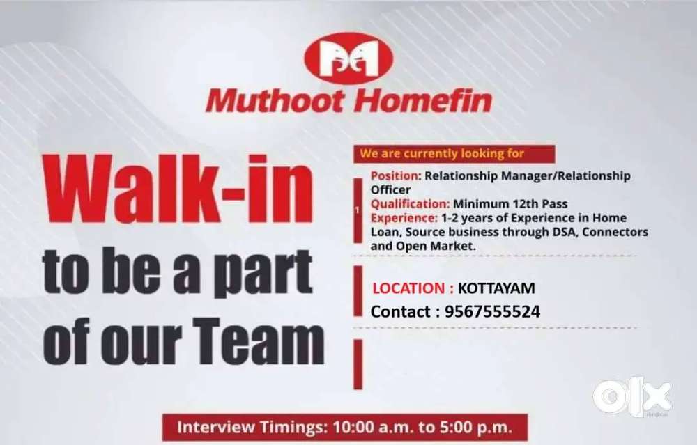 SALES EXECUTIVE - HOME LOAN SALES - MUTHOOT HOMEFIN