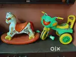 Kids 3 wheel cycle and Horse toys - Total 2