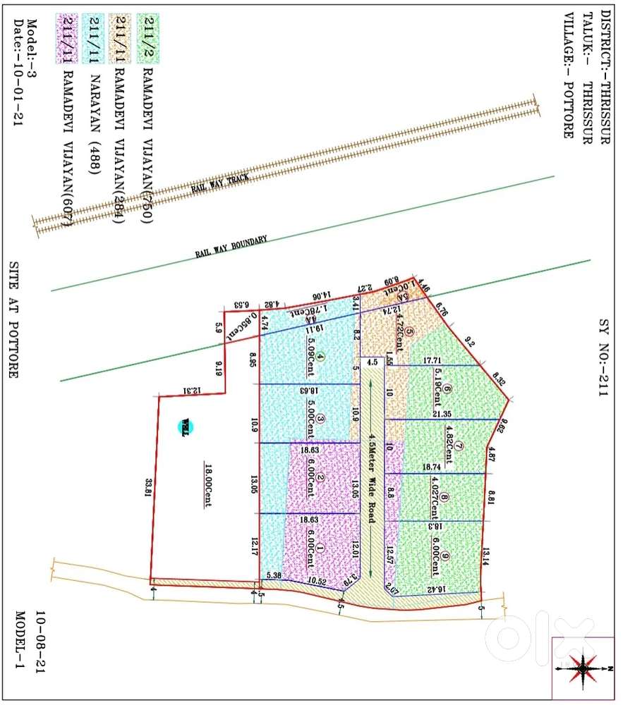 5cents to 10cents developed House plots at Thirur.