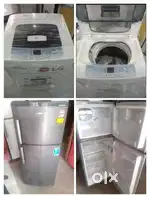Lg topload washing machine and whirlpool double door fridge