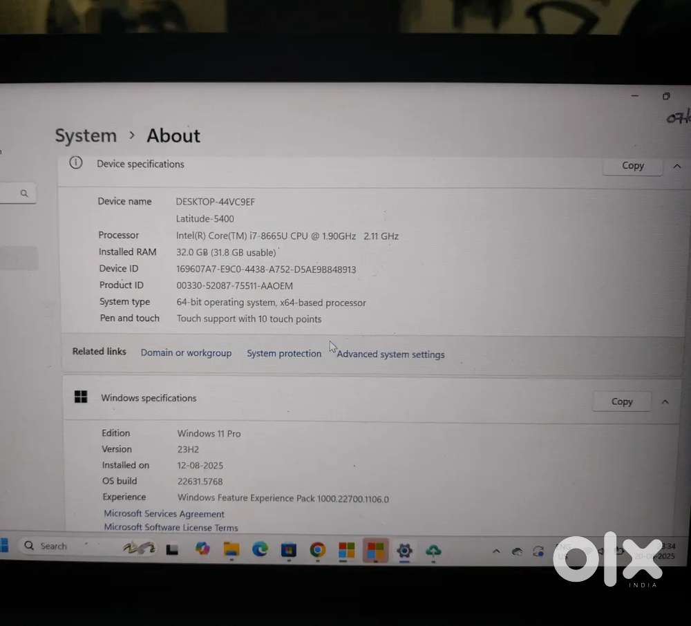 Dell Latitude 5400 32 gb Ram Touchscreen
