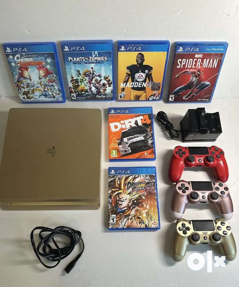 Sony PS4 Slim Gold Edition 1TB with 3 Controllers Used
