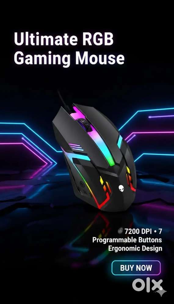 Gaming Mouse,3 Buttons RGB for Laptops & PC Wired Optical Gaming Mouse
