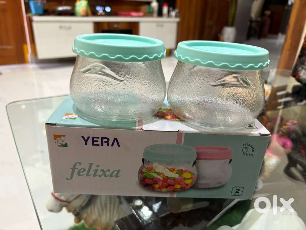 Small cut glass jars