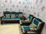 5 seater sofa set with cover, gaddi and cushion
