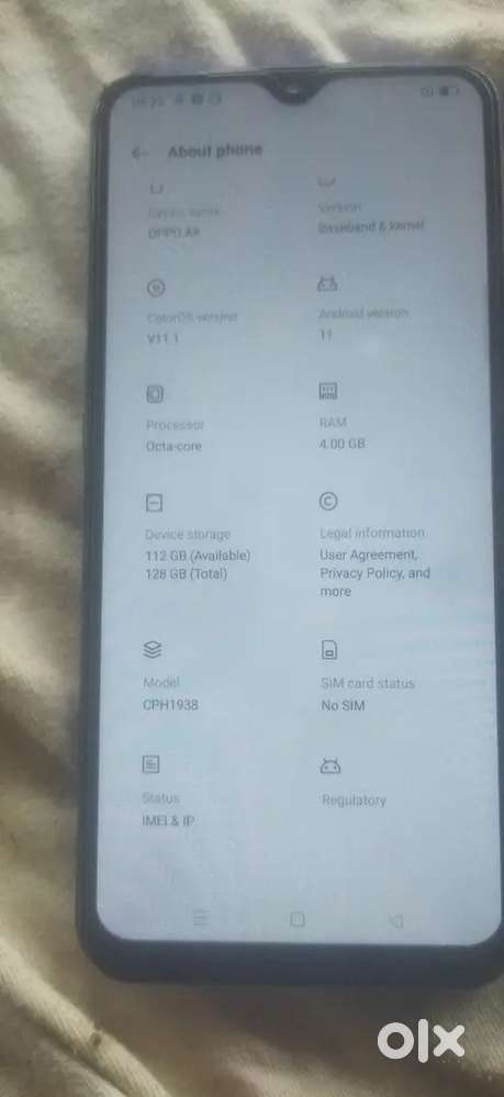 Oppo A9 4gb ram 128gb internal with good condition