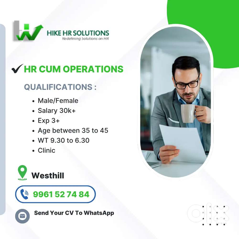 Hr cum Operations for clinic