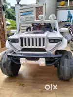 White Battery Operated Ride-On Jeep Car for Kids with Remote & Charger