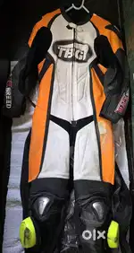 TBG full Race suit with knee sliders(Orange/Black color)