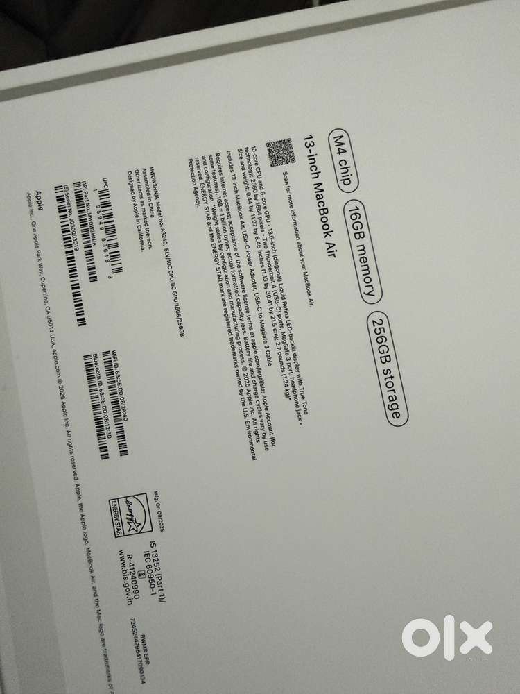 Macbook m4 air 1/12/25 purchase