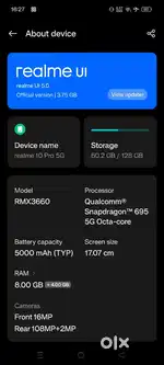 Realme 10pro 5g  6...128